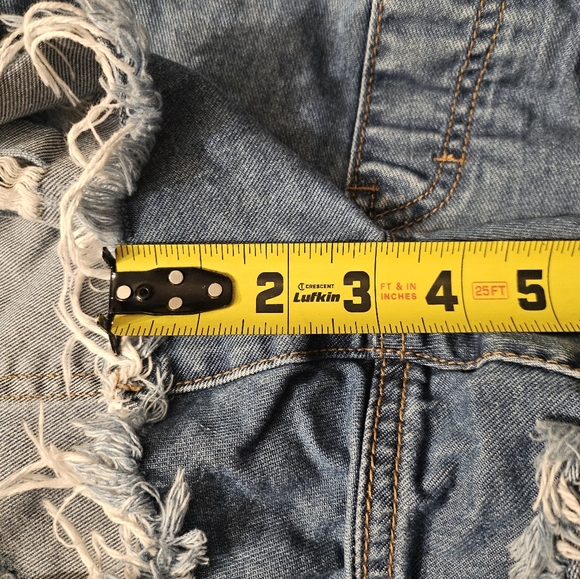 Rue 21 Size 10 Womens 100% Cotton Lace Up Pocket Overall Shorts Denim - Picture 8 of 11